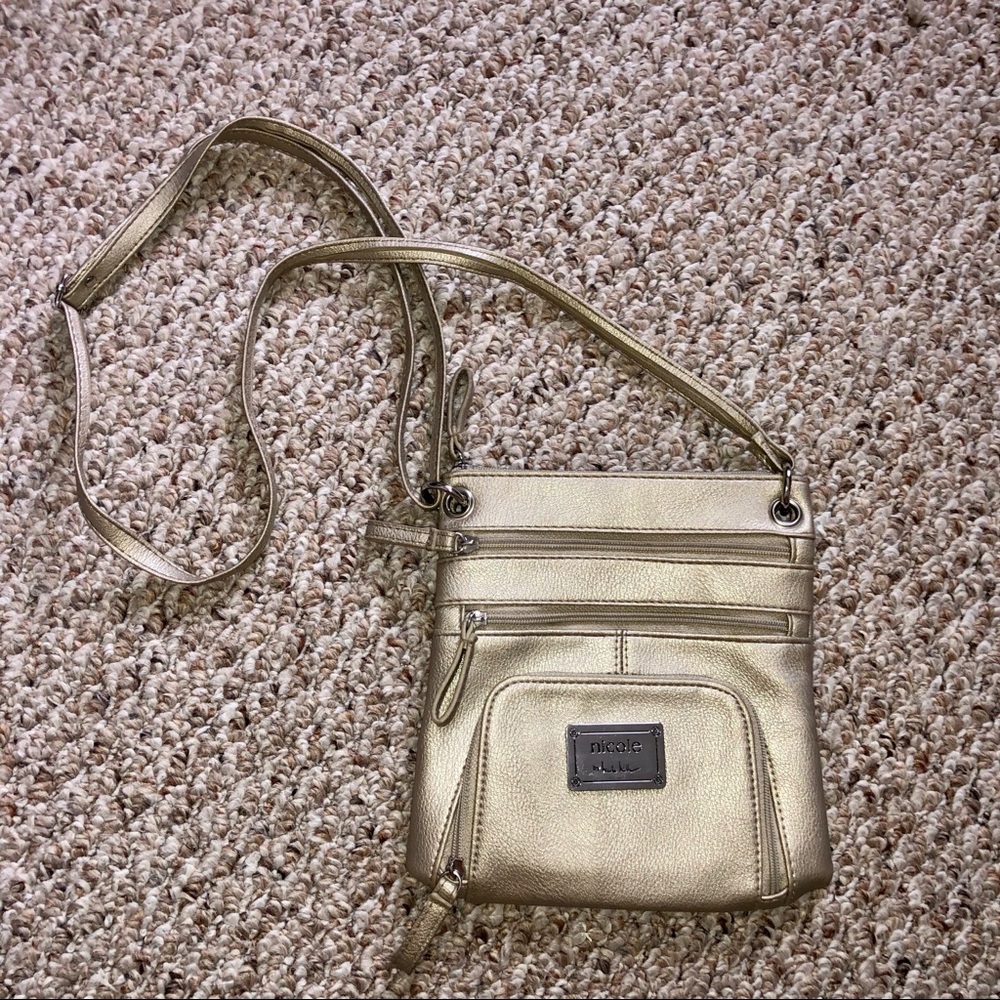 Nicole by Nicole Miller Metallic Gold Crossbody